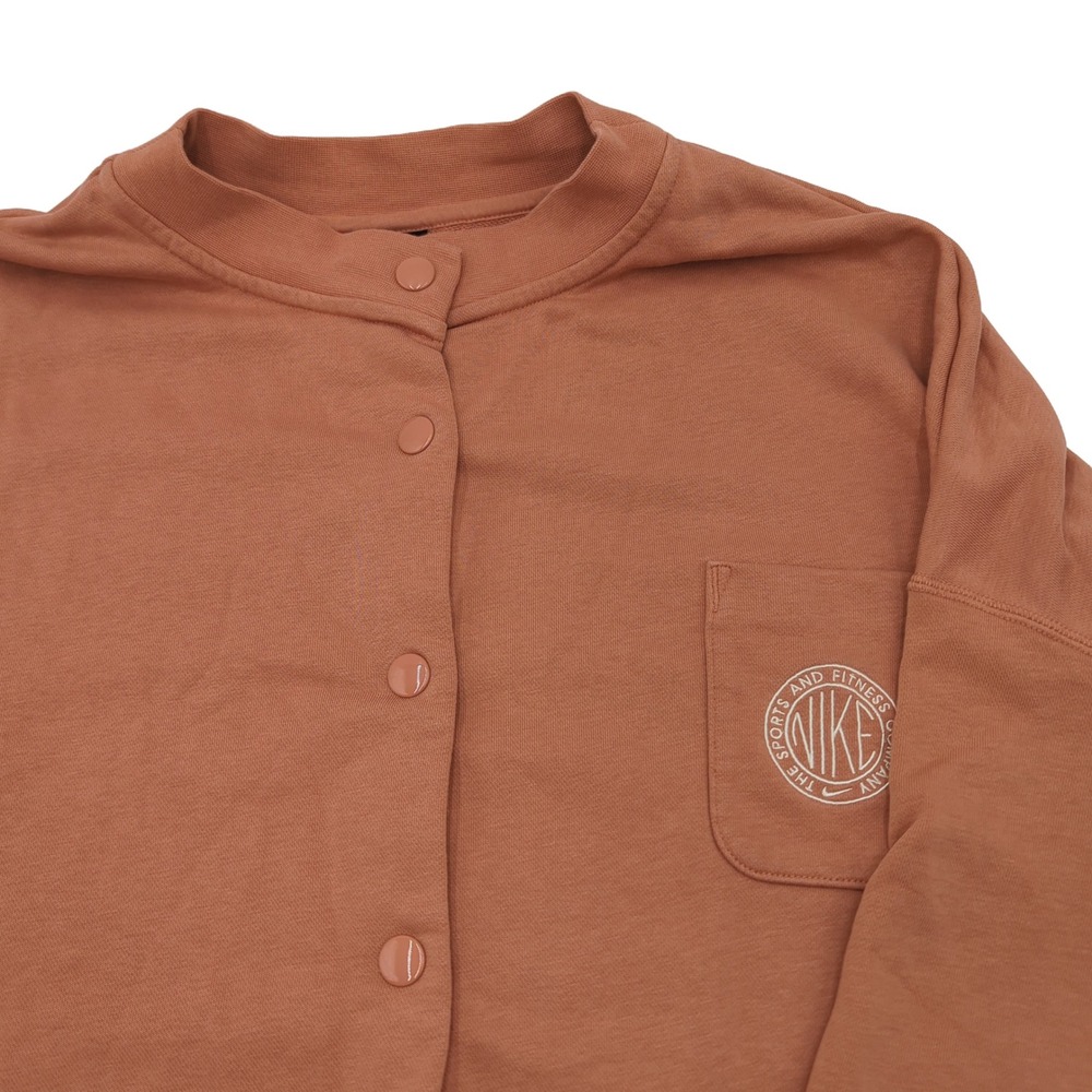 Nike Sportswear French Terry Snap Front Cardigan Sweatshirt Rust Orange XL - Picture 4 of 7
